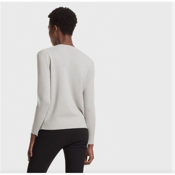 MM LaFleur The Butler Wool Blend Sweater Gray Long Sleeve Tencel Knit XL - Picture 2 of 6